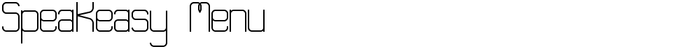 Speakeasy Menu