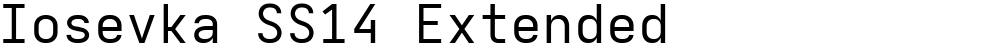 Iosevka SS14 Extended