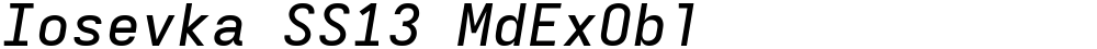 Iosevka SS13 MdExObl