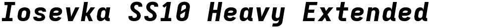 Iosevka SS10 Heavy Extended
