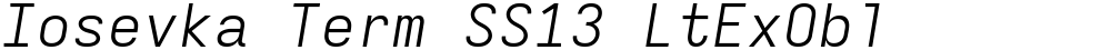 Iosevka Term SS13 LtExObl