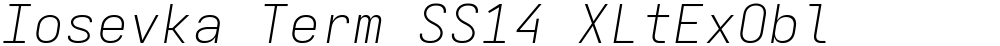 Iosevka Term SS14 XLtExObl