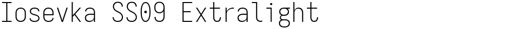 Iosevka SS09 Extralight