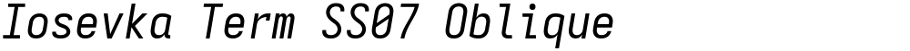Iosevka Term SS07 Oblique
