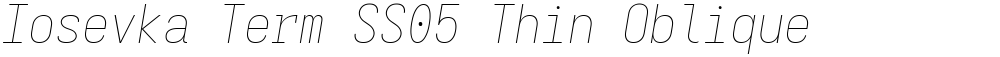 Iosevka Term SS05 Thin Oblique