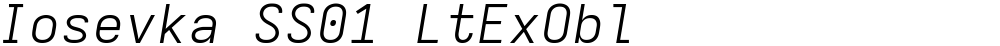 Iosevka SS01 LtExObl
