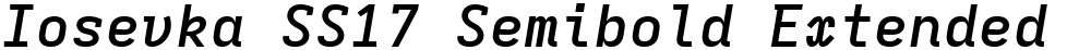 Iosevka SS17 Semibold Extended