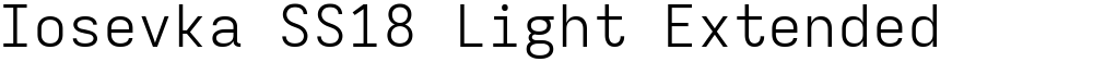 Iosevka SS18 Light Extended