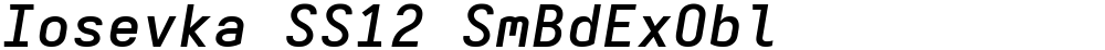 Iosevka SS12 SmBdExObl