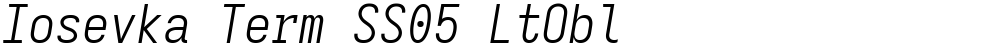 Iosevka Term SS05 LtObl