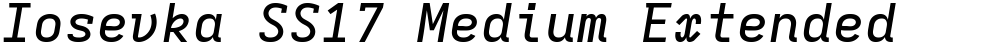 Iosevka SS17 Medium Extended