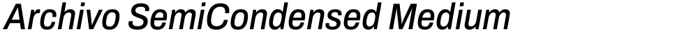 Archivo SemiCondensed Medium