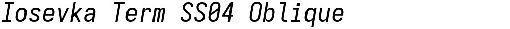 Iosevka Term SS04 Oblique