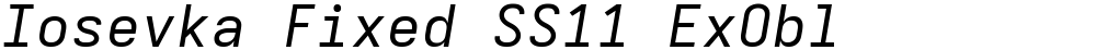 Iosevka Fixed SS11 ExObl