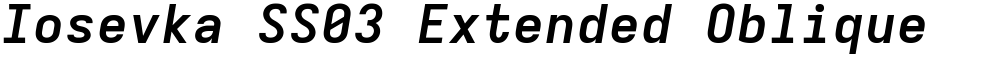 Iosevka SS03 Extended Oblique