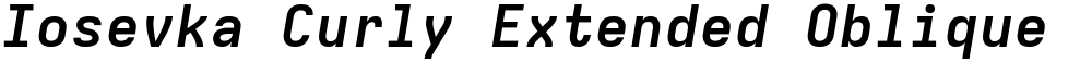 Iosevka Curly Extended Oblique