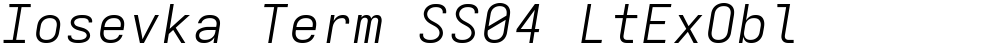 Iosevka Term SS04 LtExObl