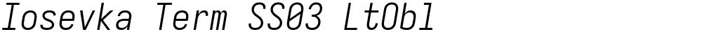 Iosevka Term SS03 LtObl