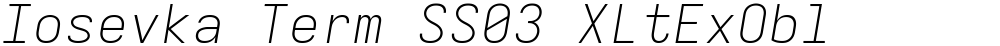 Iosevka Term SS03 XLtExObl