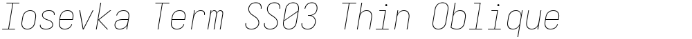 Iosevka Term SS03 Thin Oblique