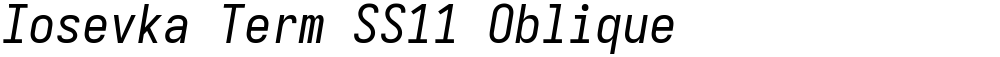 Iosevka Term SS11 Oblique