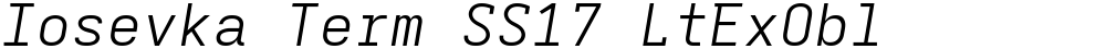 Iosevka Term SS17 LtExObl