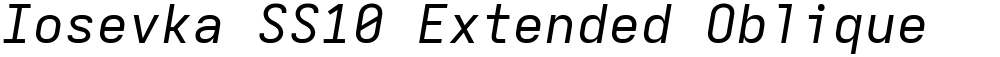 Iosevka SS10 Extended Oblique