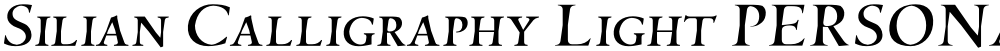 Silian Calligraphy Light PERSONAL