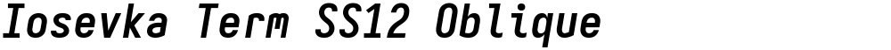 Iosevka Term SS12 Oblique