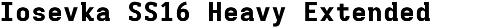 Iosevka SS16 Heavy Extended
