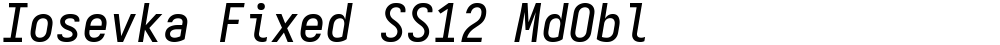 Iosevka Fixed SS12 MdObl