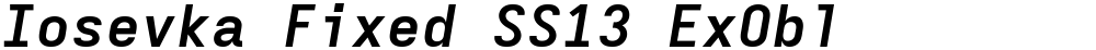 Iosevka Fixed SS13 ExObl