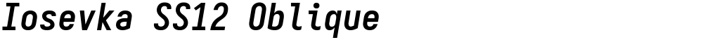 Iosevka SS12 Oblique