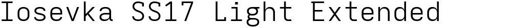Iosevka SS17 Light Extended
