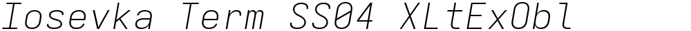 Iosevka Term SS04 XLtExObl
