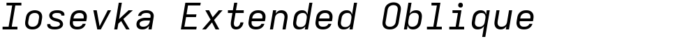 Iosevka Extended Oblique