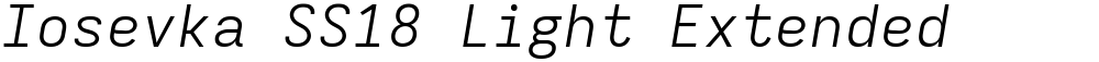 Iosevka SS18 Light Extended