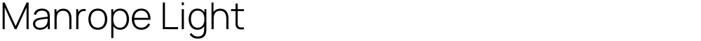 Manrope Light