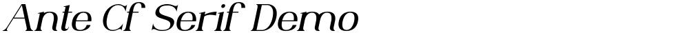 Ante Cf Serif Demo