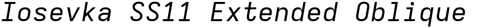 Iosevka SS11 Extended Oblique