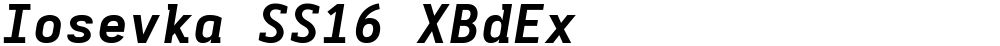 Iosevka SS16 XBdEx