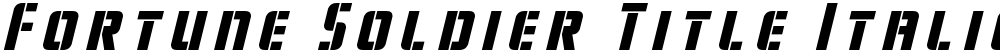 Fortune Soldier Title Italic