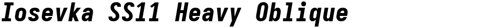 Iosevka SS11 Heavy Oblique