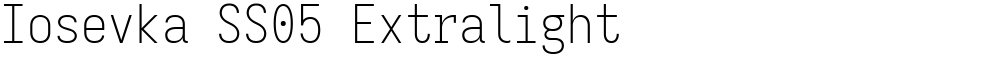 Iosevka SS05 Extralight