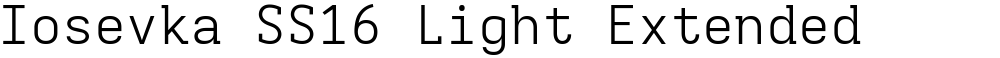 Iosevka SS16 Light Extended