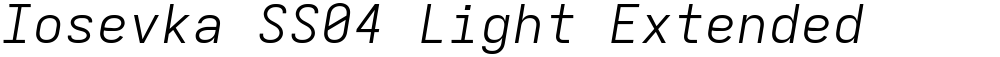 Iosevka SS04 Light Extended