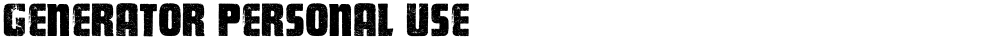 GENERATOR PERSONAL USE