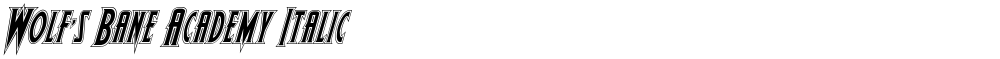 Wolf's Bane Academy Italic