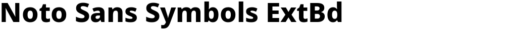Noto Sans Symbols ExtBd