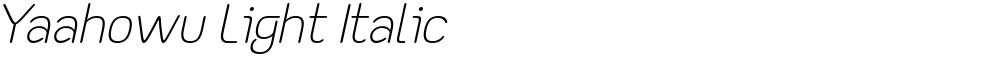 Yaahowu Light Italic